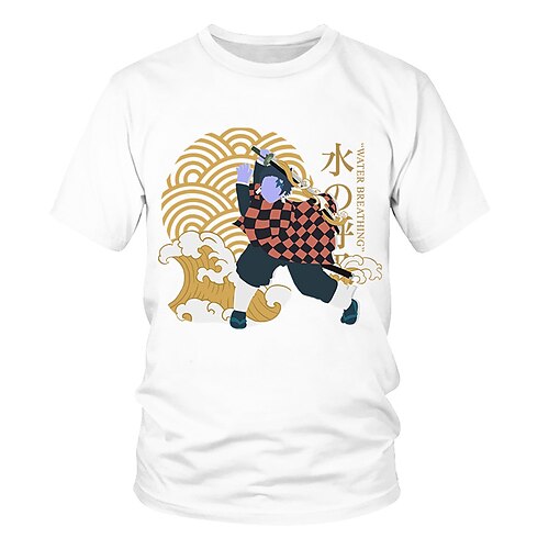 

Inspired by Demon Slayer: Kimetsu no Yaiba Kamado Tanjirou T-shirt Cartoon 100% Polyester Anime Harajuku Graphic Kawaii T-shirt For Men's / Women's / Couple's