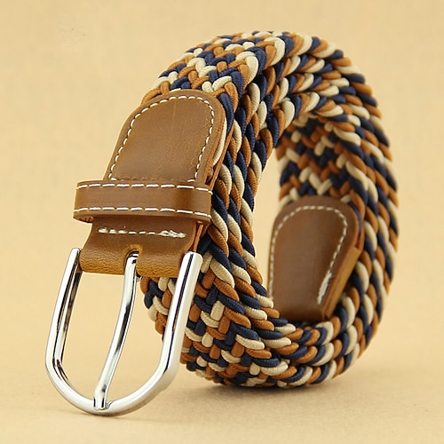 

Women's Web Belt Nylon Cotton Prong Buckle Geometric Business Sporty Party Daily Blue White Black Brown