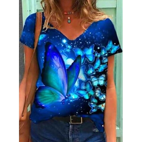 

Animal V-Neckline Short Sleeve T-shirts