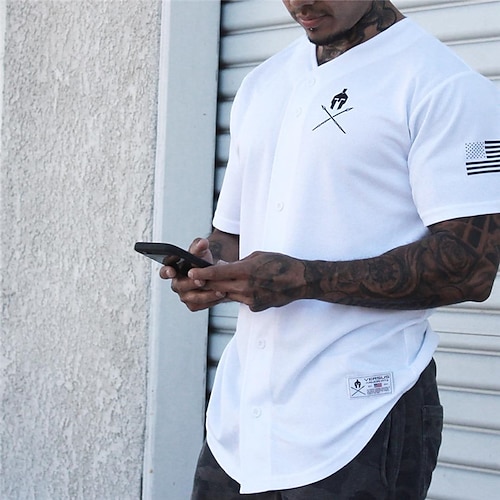 

Men's T shirt Graphic V Neck Casual Daily Short Sleeve Tops Lightweight Fashion Big and Tall Sports White Black Navy Blue