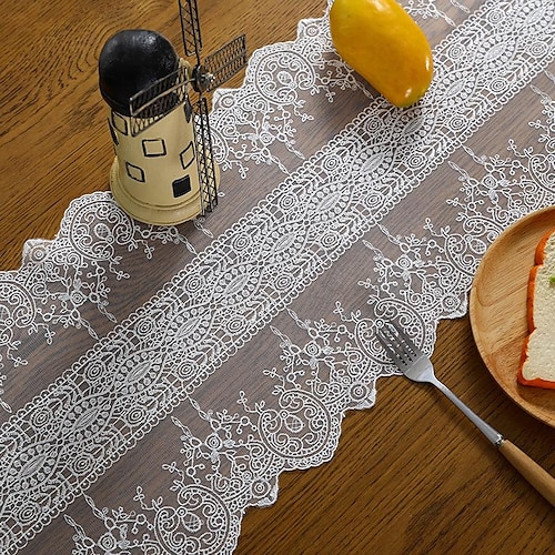 

Table Runner Lace Farmhouse Style Table Decor Cover for Wedding Party Tea Party Festival