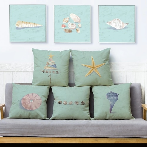 

Seafood Double Side Cushion Cover 1PC Soft Decorative Square Throw Pillow Cover Cushion Case Pillowcase for Bedroom Livingroom Superior Quality Machine Washable Indoor Cushion for Sofa Couch Bed Chair