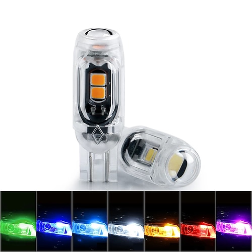 

OTOLAMPARA 2pcs 5W Car LED T10 Bulb for Width Light 6 Colors Car W5W LED Bulb Flood Beam Lightness 158 194 LED Bulbs
