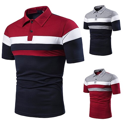 

Per uomo Camicia da golf Golf Maglia da tennis Traspirante Asciugatura rapida Leggero Manica corta Maglietta Superiore Standard Di base Collage Autunno Estate Tennis Golf Corsa / Media elasticità