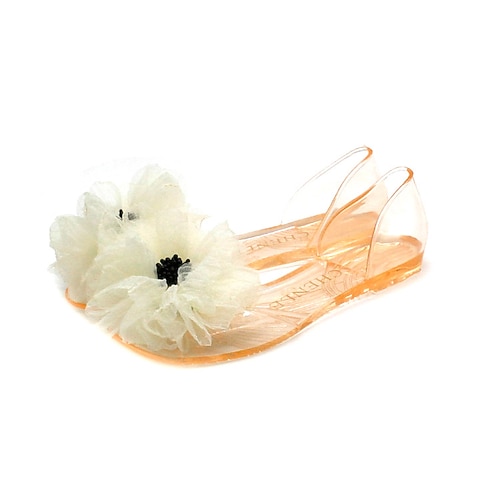 

Women's Sandals Flat Sandals Flower Flat Heel Round Toe Open Toe Elegant Casual Daily PVC Loafer Spring Summer Solid Colored Almond Black Gray