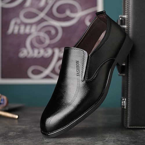 

Men's Oxfords Classic British Daily Office Career PU Booties / Ankle Boots Black Brown Fall Spring