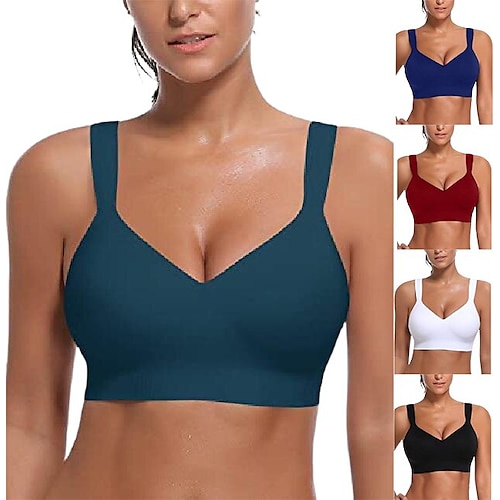 

High Impact Sports Bra for Women Wireless Support Padded Medium Support Yoga Bras with Removable Cups