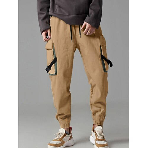 

Men's Chic Modern Chinos Pants Solid Color Mid Waist Khaki S M L XL