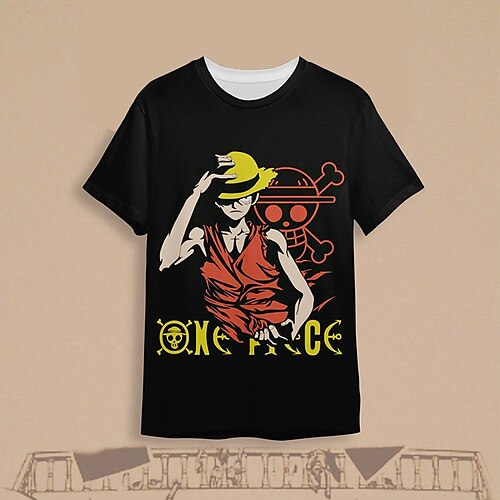 

Inspired by Monkey D. Luffy T-shirt Cartoon Manga Anime Harajuku Graphic Kawaii T-shirt For Men's Women's Unisex Adults' 3D Print 100% Polyester