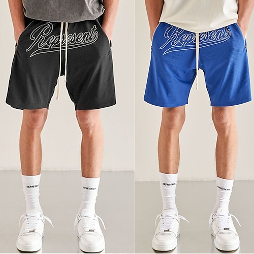 

Men's Running Shorts Letter Sport Athleisure Shorts Quick Dry Soft Sweat wicking Ultra thin Moisture Absorbent Fitness Basketball Running Walking Cycling Athleisure Activewear / Micro-elastic