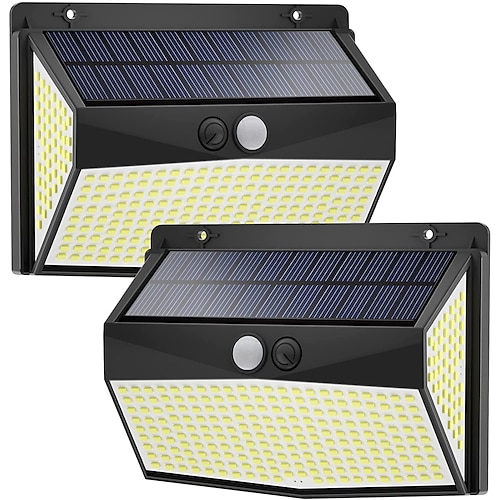 

2PCS Outdoor Wall Lights LED Solar Light Motion Sensor with 3 Lighting Modes 270 Wide-angle Lighting IP65 Waterproof. The Wireless Safety Solar Floodlight is Applicable to the Peripheral Fence Yard