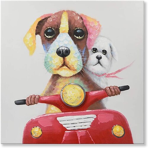 

Oil Painting Hand Painted Square Animals Modern Stretched Canvas