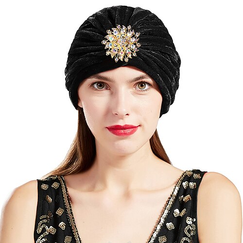 

Charleston Retro Vintage Roaring 20s 1920s The Great Gatsby Ruffle Turban Hat Headwraps Women's Costume Vintage Cosplay Casual Daily Hat Masquerade