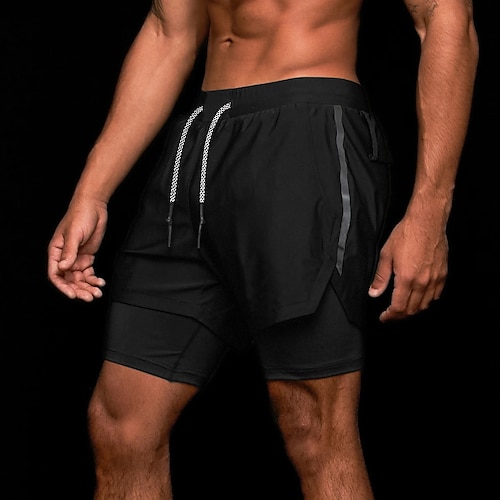 

Men's Chic Modern Casual / Sporty Shorts Patchwork Short Pants Daily Gym Micro-elastic Solid Colored Mid Waist White Black Wine Camouflage Dark Gray M L XL XXL 3XL