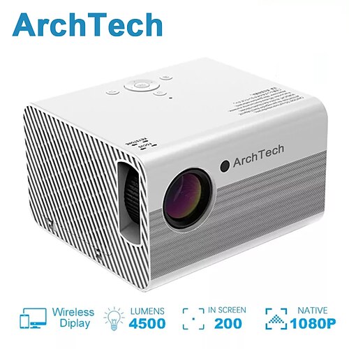 

HODIENG T10 LED Projector Built-in speaker Mini Handheld Pocket Portable WIFI Projector Video Projector for Home Theater 1080P (1920x1080) 200 lm Compatible with TV Stick HDMI USB TF VGA