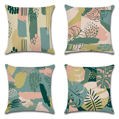 

Funda de cojín de doble cara, 4 piezas, suave, decorativa, cuadrada, funda de almohada, funda de cojín, funda de almohada para sofá, dormitorio, calidad superior, lavable a máquina