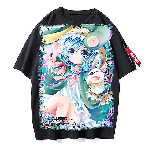 

Inspired by Date A Live Yoshino Cosplay Costume T-shirt Polyester / Cotton Blend Pattern Harajuku Graphic Kawaii T-shirt For Men's / Women's / Couple's
