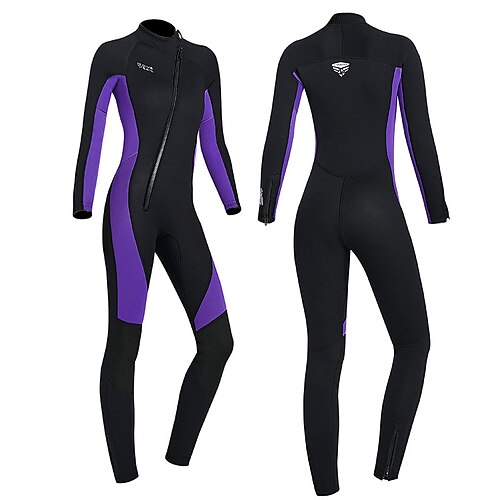 

Dive&Sail Women's Full Wetsuit 3mm SCR Neoprene Diving Suit Thermal Warm UPF50 Breathable High Elasticity Long Sleeve Full Body Front Zip - Swimming Diving Scuba Kayaking Patchwork Spring Summer