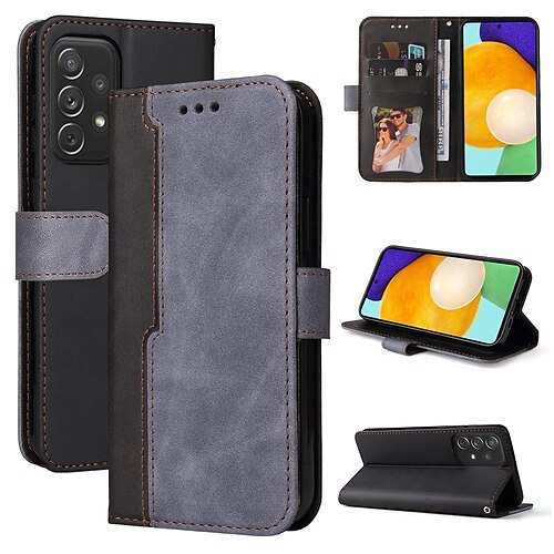 

Phone Case For Samsung Galaxy Wallet Card A53 S22 Ultra Plus S21 FE S20 Card Holder Shockproof Flip Solid Colored PU Leather
