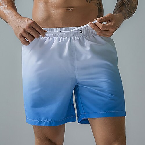 

Men's Swim Trunks Swim Shorts Quick Dry Lightweight Board Shorts Bathing Suit with Pockets Mesh Lining Drawstring Swimming Surfing Beach Water Sports Gradient Summer