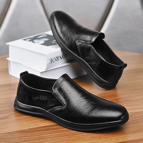 

Men's Loafers Slip-Ons Classic British Daily Office Career PU Booties / Ankle Boots Black Brown Fall Spring