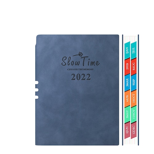 

2022 Daily Weekly Monthly Planner A5 5.8×8.3 Inch Classic PU Hardcover Agenda Monthly Tabs Planner 400 Pages for School Office Business