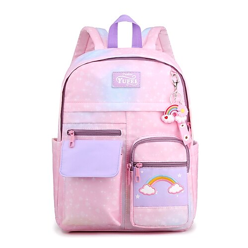 

Cartoon Animal School Backpack Bookbag for Student Classic Large Capacity With Water Bottle Pocket Polyester School Bag Satchel