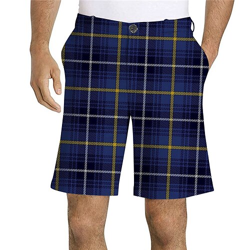 

Men's Fashion Designer Shorts Chino Shorts 3D Print Pocket Short Pants Business Casual Micro-elastic Plaid Lattice Comfort Soft Mid Waist Blue Dark Blue M L XL XXL 3XL