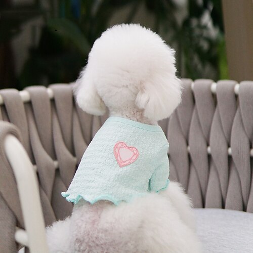 

Dog Cat Shirt / T-Shirt Heart Fashion Cute Sports Casual / Daily Dog Clothes Puppy Clothes Dog Outfits Soft Green Yellow Costume for Girl and Boy Dog Polyester S M L XL 2XL