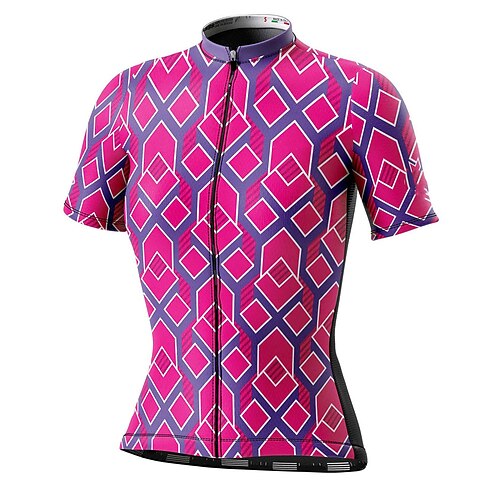 

21Grams Women's Short Sleeve Cycling Jersey Summer Spandex Rose Red Bike Top Mountain Bike MTB Road Bike Cycling Quick Dry Moisture Wicking Sports Clothing Apparel / Athleisure