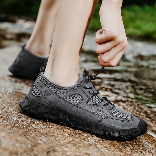 

Men's Sandals Crochet Fashion Sandals Sporty Casual Daily Outdoor PU Black Gray Summer