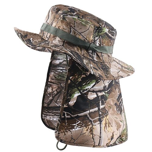 

Men's Women's Sun Hat Fishing Hat Hiking Hat Boonie hat Wide Brim with Neck Flap Summer Outdoor UV Sun Protection Sunscreen UV Protection Breathable Hat Camouflage Green leaves CP Digital camouflage