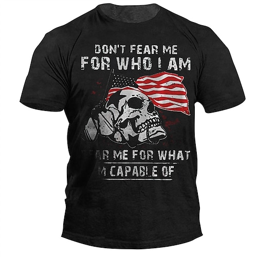 

Men's Unisex T shirt 3D Print Graphic Prints Skull Crew Neck Street Daily Print Short Sleeve Tops Casual Designer Big and Tall Papa T Shirts Black
