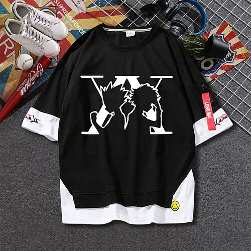 

Inspired by Hunter X Hunter Gon Freecss Killua Zoldyck T-shirt Cartoon 100% Polyester Anime Fake two piece Harajuku Street Style T-shirt For Men's / Women's / Couple's