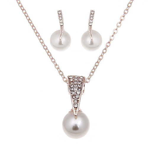 

1 set I monili nuziali Set di orecchini For Per donna Perle Bianco Matrimonio Giornaliero Lega Classico