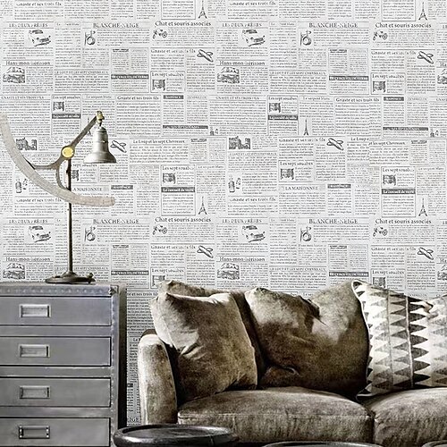 

Self Adhesive PVC Waterproof Oil-Proof Fashion English Wallpaper Contact Paper Wall Bathroom Kitchen Furniture Renovation Wall Sticker 30045cm