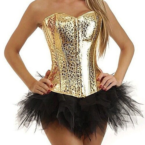 

Cosplay Punk & Gothic Overbust Corset Masquerade Overbust Corset Women's Tummy Control Push Up Costume Vintage Cosplay Party Plus Size Corset Masquerade