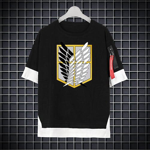 

Inspired by Attack on Titan Eren Jaeger Wings of Freedom Cosplay Costume T-shirt Polyester / Cotton Blend Pattern Harajuku Graphic Kawaii T-shirt For Men's / Women's / Couple's