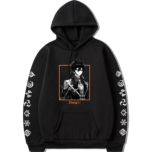 

Inspired by Genshin Impact Zhongli Hoodie Cartoon Manga Anime Harajuku Graphic Kawaii Hoodie For Men's Women's Unisex Adults' Hot Stamping 100% Polyester