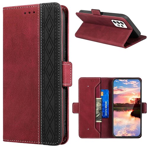 

Phone Case For Samsung Galaxy Wallet Card A53 S22 Ultra Plus S21 FE S20 Wallet Card Holder Flip Solid Colored PU Leather