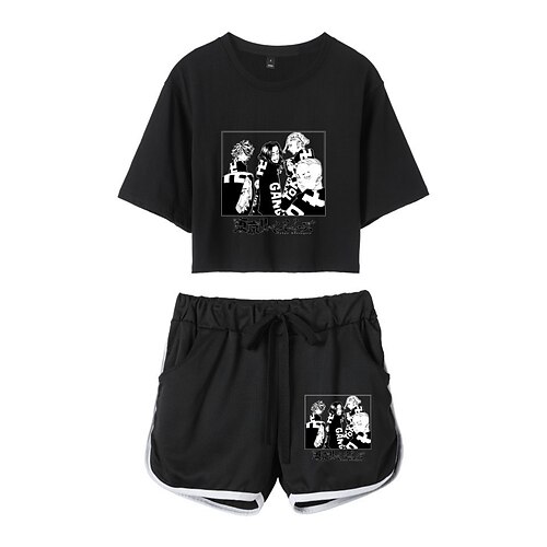 

Inspired by Tokyo Revengers Cosplay Outfits Crop Top 100% Polyester Anime Harajuku Graphic Shorts For Women's