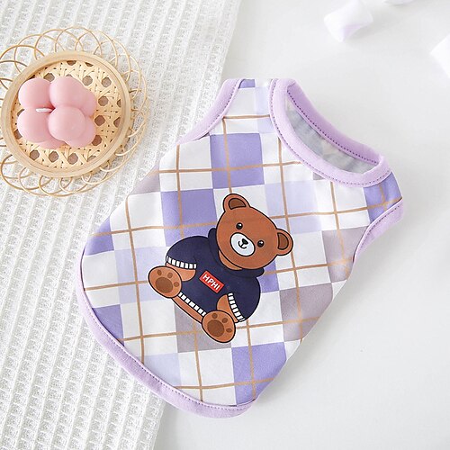 

Dog Cat Vest Plaid Fashion Cute Sports Casual / Daily Dog Clothes Puppy Clothes Dog Outfits Soft Purple Costume for Girl and Boy Dog Cloth XS S M L XL XXL