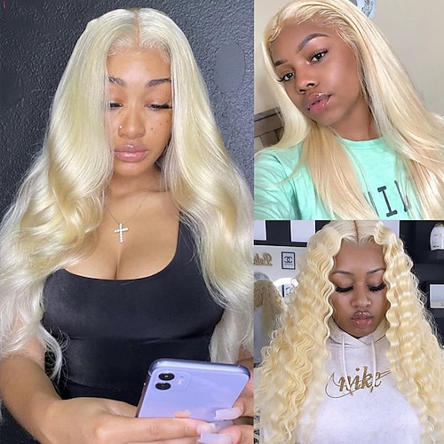 

134 /44 Lace 613 Honey Blonde Lace Front Wig 150%/180% Density Transparent Body Wave Lace Wigs Blonde Wig Human Hair Wigs For Women Pre Plucked