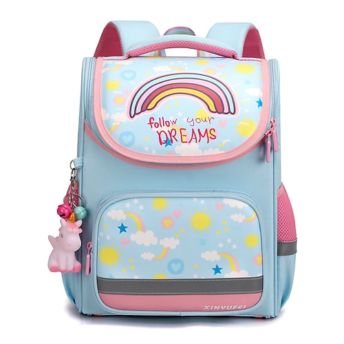 

Cartoon Animal School Backpack Bookbag for Student Classic Large Capacity With Water Bottle Pocket Polyester School Bag Satchel