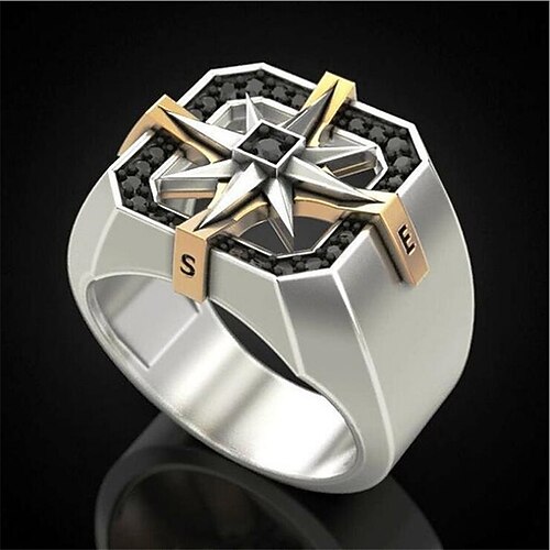 

1pc Ring For Men's Anniversary Street Gift Copper Geometrical Vertical / Gold bar
