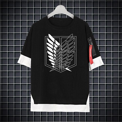 

Inspired by Attack on Titan Eren Jaeger Wings of Freedom Cosplay Costume T-shirt Polyester / Cotton Blend Pattern Harajuku Graphic Kawaii T-shirt For Men's / Women's / Couple's