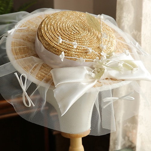 

Mujer Sombrero Sombrero de copa Beige Fiesta Exterior Uso Diario Floral Floral Lazo de Cinta Resistente al Viento Comodidad Moda