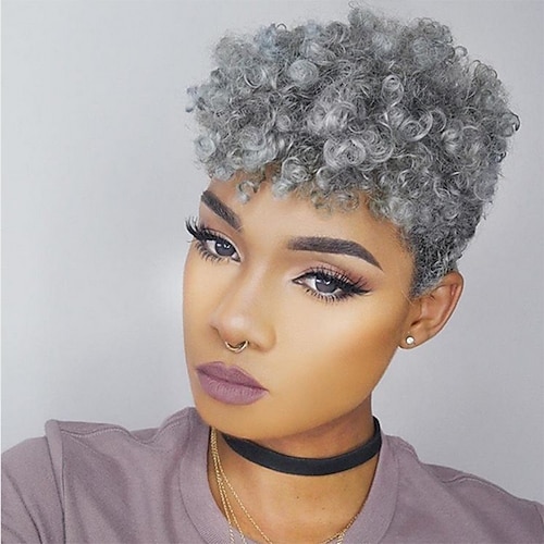 Short grey hotsell natural hair wigs