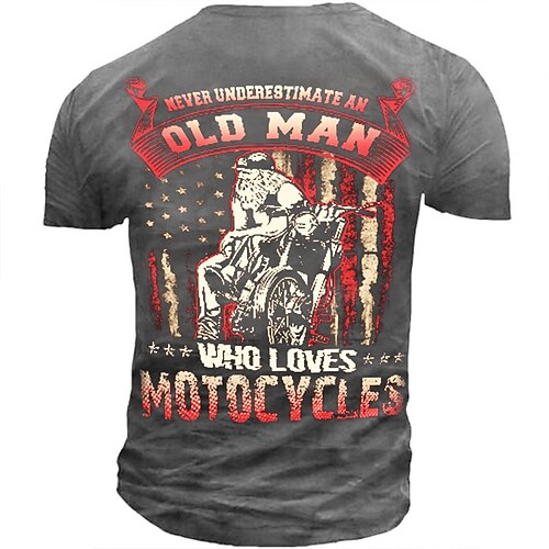 

Men's T shirt 3D Print Graphic Letter Crew Neck Casual Daily Print Short Sleeve Tops Fashion Vintage Designer Big and Tall Gray Army Green Navy Blue / Summer