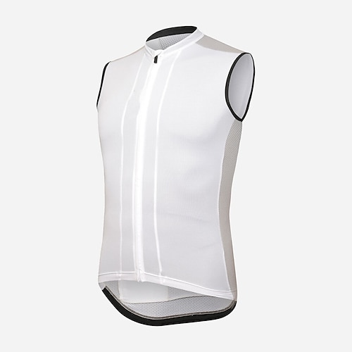 

21Grams Men's Cycling Vest Sleeveless Mountain Bike MTB Road Bike Cycling White Black Color Block Bike Breathable Quick Dry Moisture Wicking Reflective Strips Back Pocket Polyester Spandex Sports